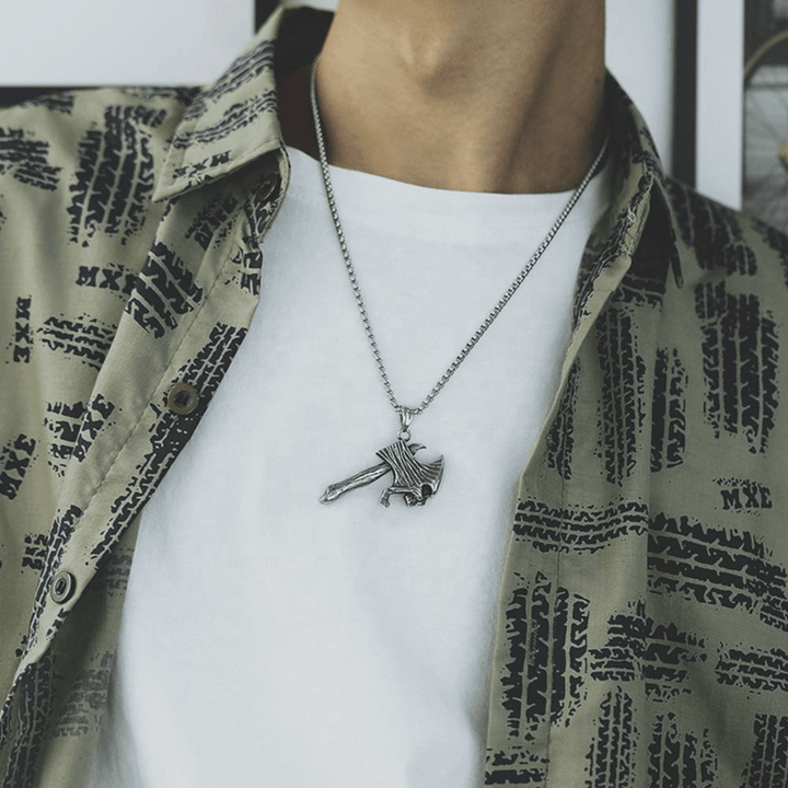 Reaper Skull Axe Necklace