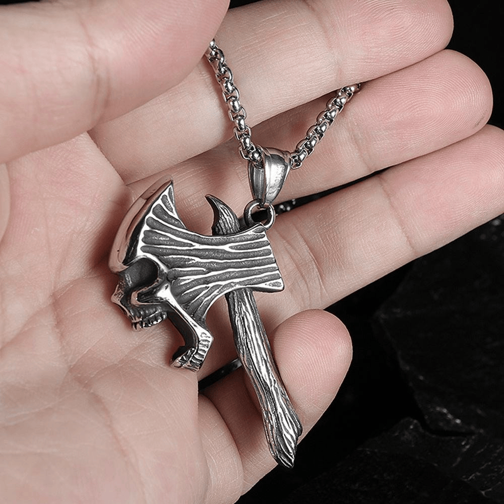 Reaper Skull Axe Necklace