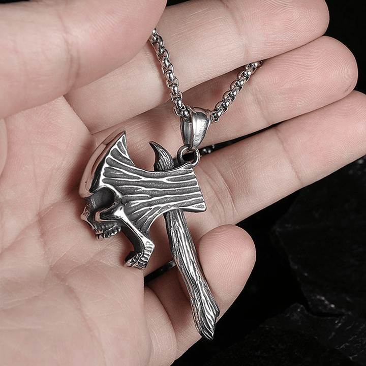 Reaper Skull Axe Necklace