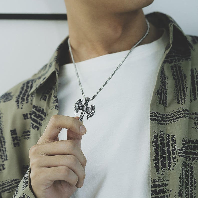 Shadow Double Axe Necklace
