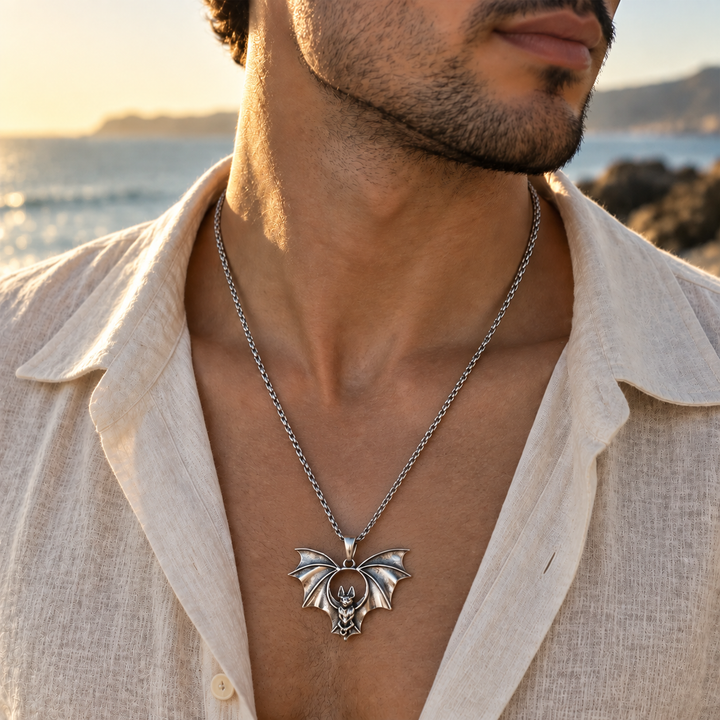Nocturne Bat Pendant Necklace