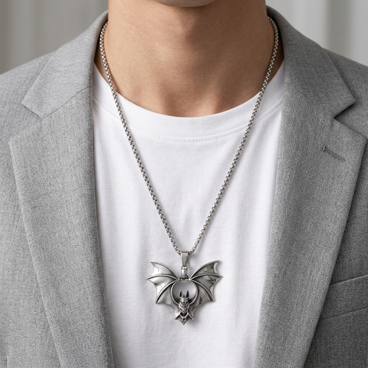 Nocturne Bat Pendant Necklace
