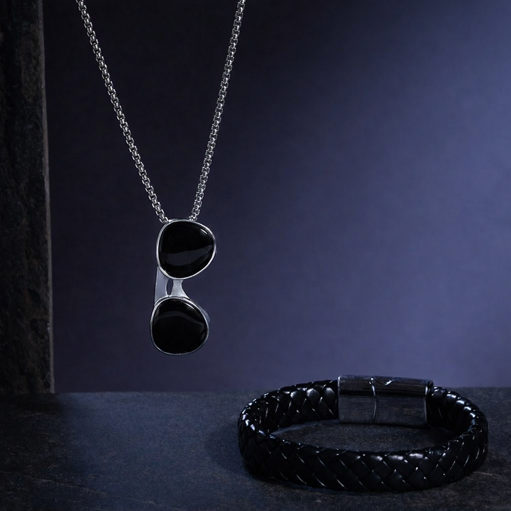 Black Sher Mens Jewellery Set