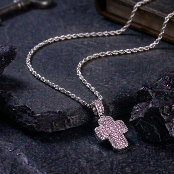 Aesthetic Pink Cross Pendant