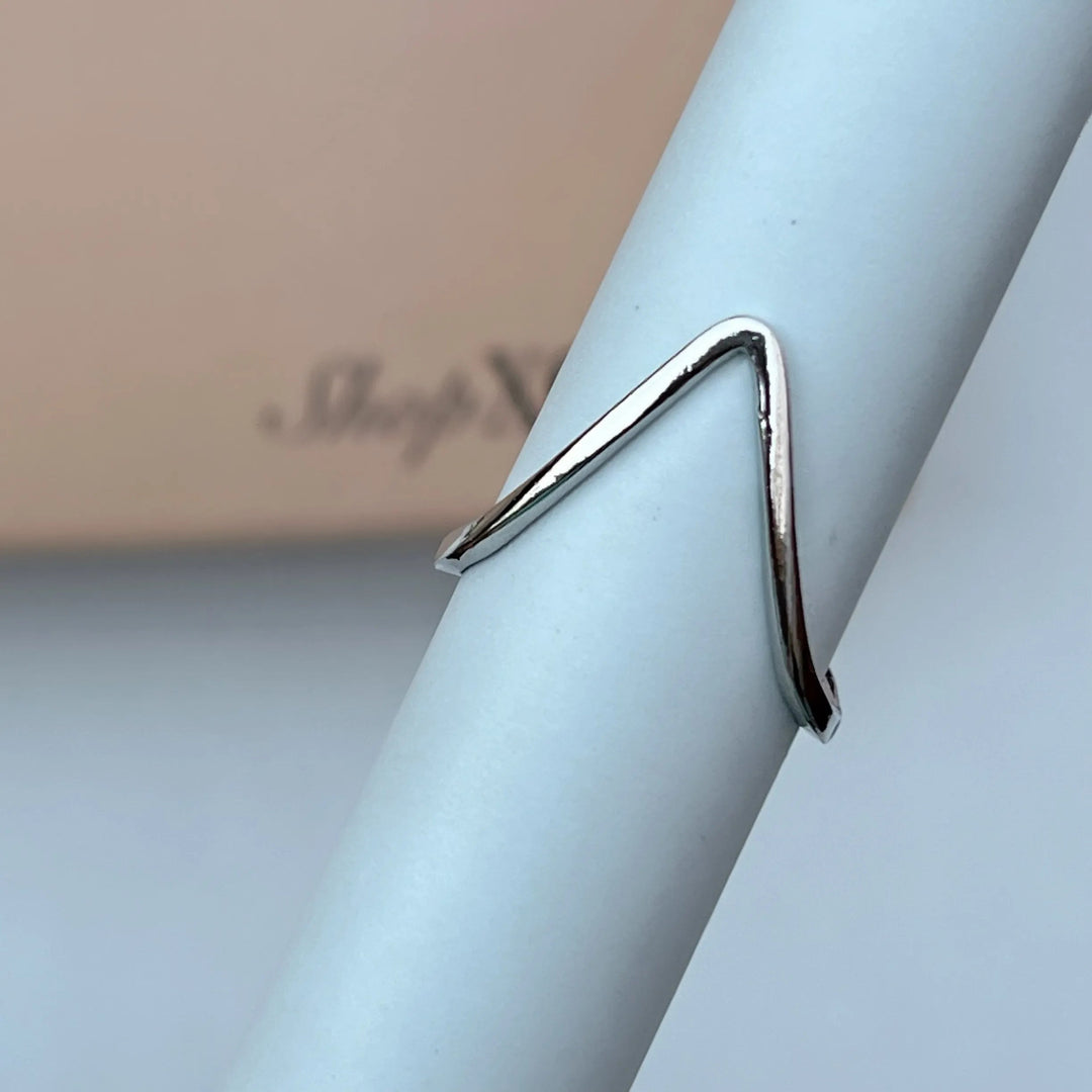 MostlySane V Silver Ring