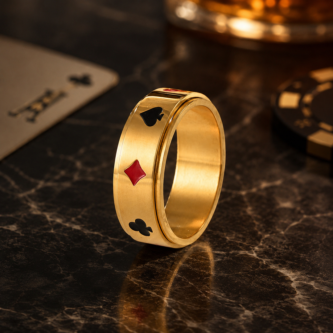 Card Shark Signet Golden Ring