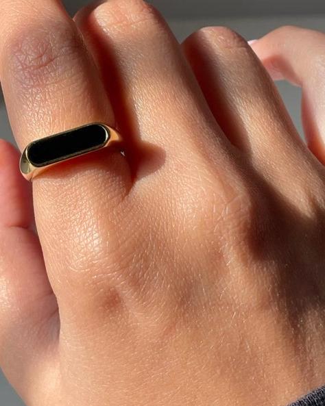 Tribal Gold Black Ring