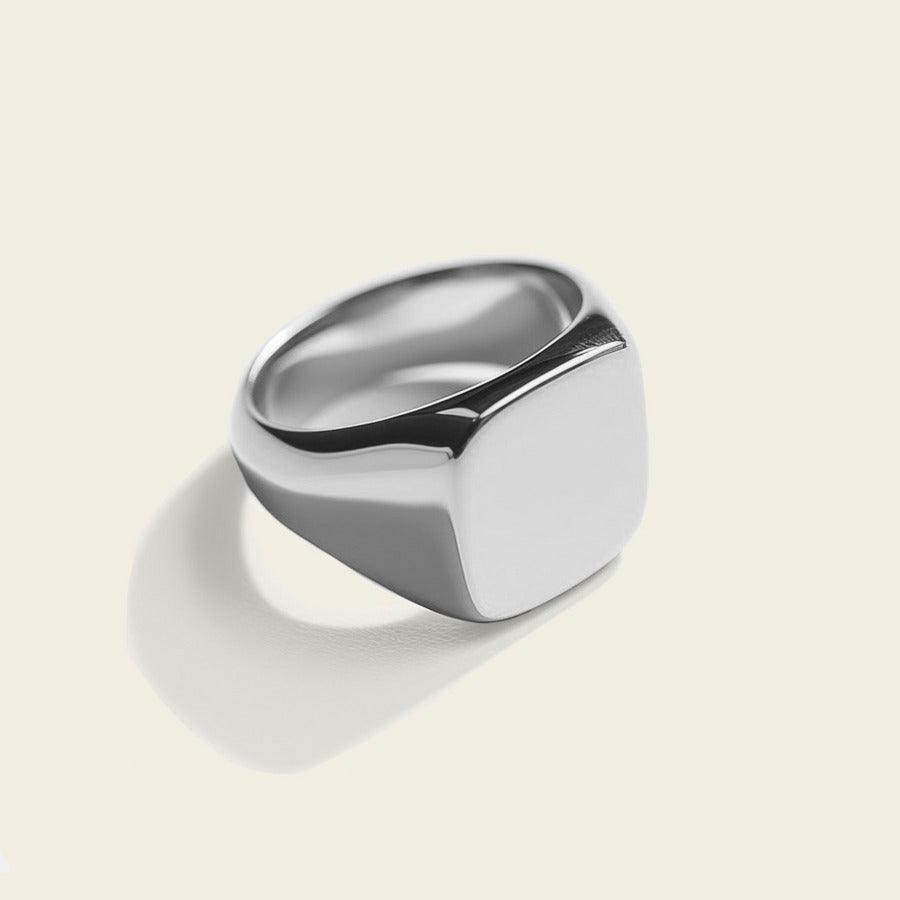 Chunky Signet Silver Ring - Salty Accessories