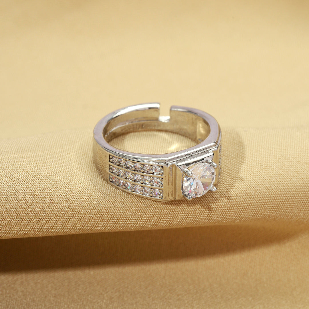 Radiant Spark Crystal Ring for Couple