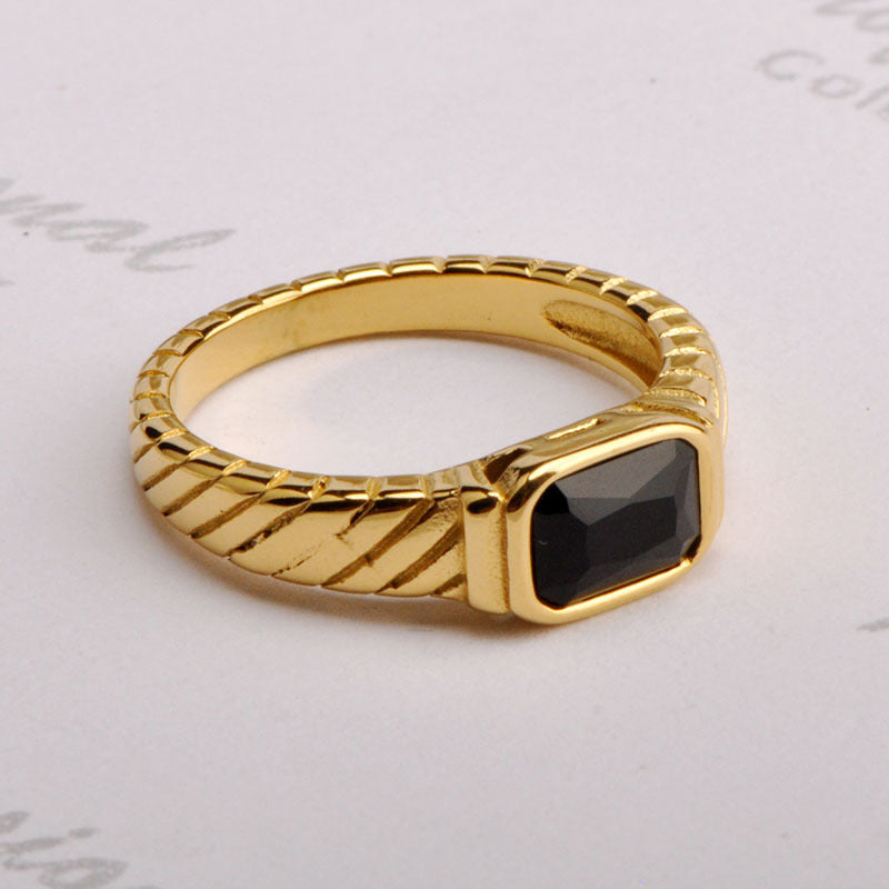 Regal Black Stone Ring