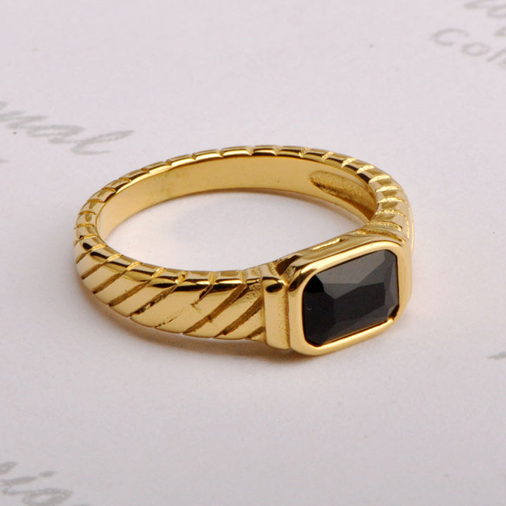 Regal Black Stone Ring