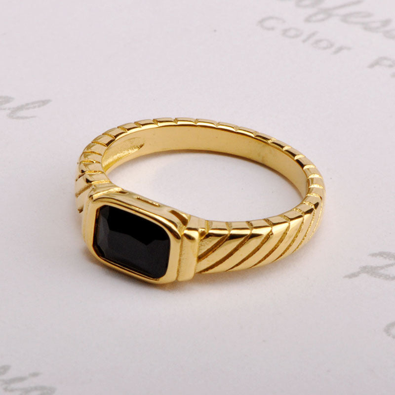 Regal Black Stone Ring