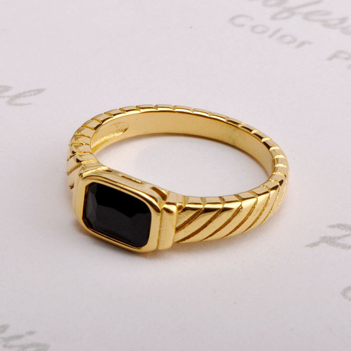 Regal Black Stone Ring