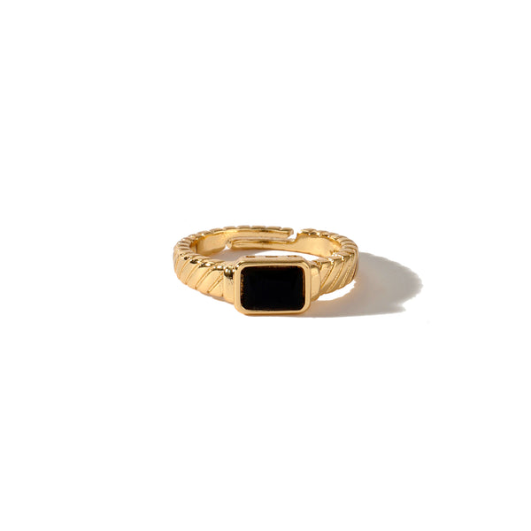 Regal Black Stone Ring