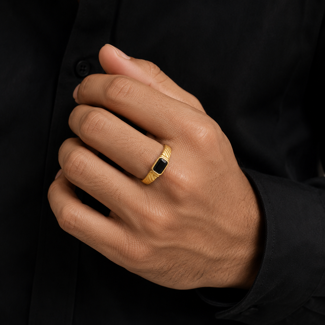 Regal Black Stone Ring