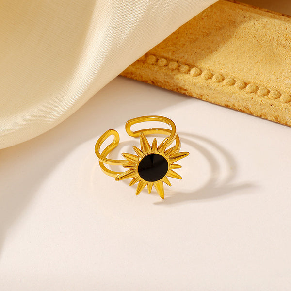 Sunburst Black Stone Ring