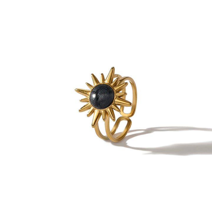 Sunburst Black Stone Ring