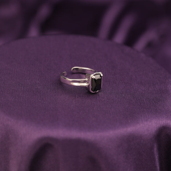 Gothic Square Black Stone Ring