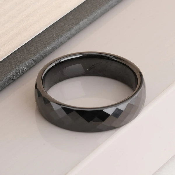 Obsidian Facet Ring
