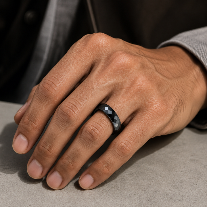 Obsidian Facet Ring | Salty