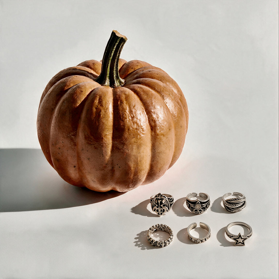 Set of 6 Gothic Rings