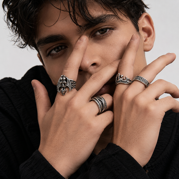 Set of 6 Gothic Rings