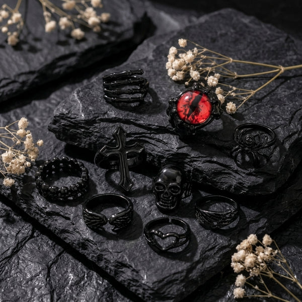 Set of 9 Evil Rings