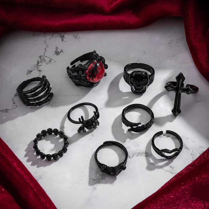 Set of 9 Evil Rings - Salty Accessories