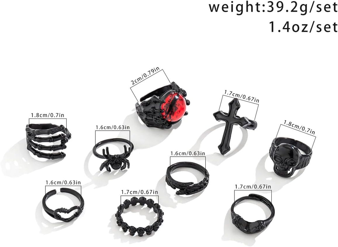 Set of 9 Evil Rings - Salty Accessories