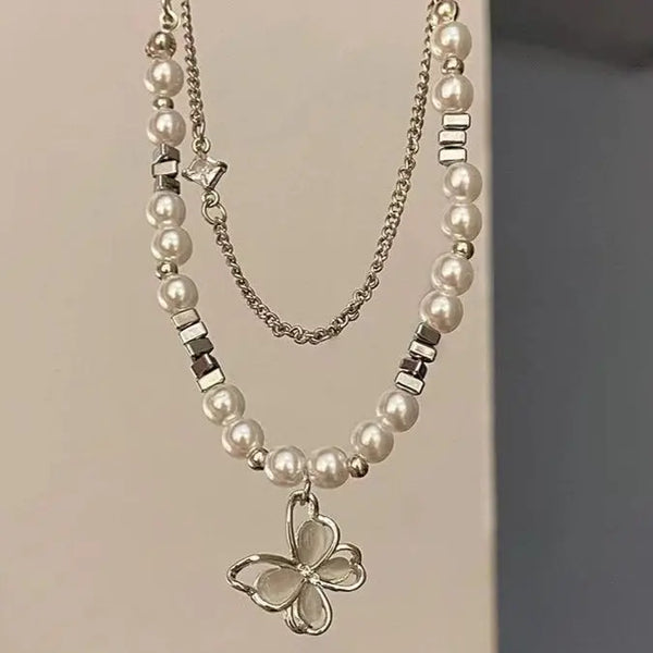Male Monarch Charm Pearl Beaded Chain