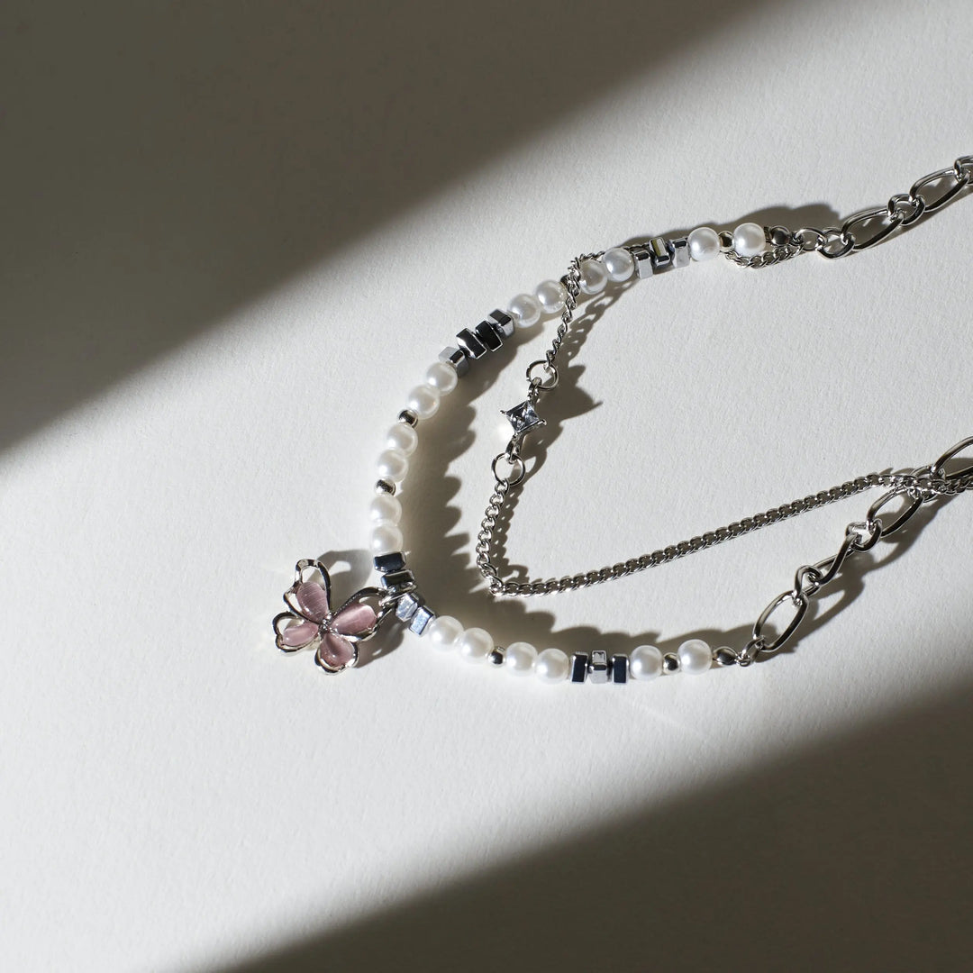 Male Monarch Charm Pearl Beaded Chain - Salty Accessories