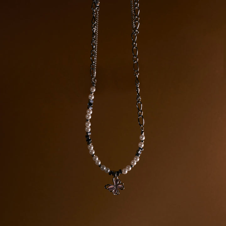 Male Monarch Charm Pearl Beaded Chain