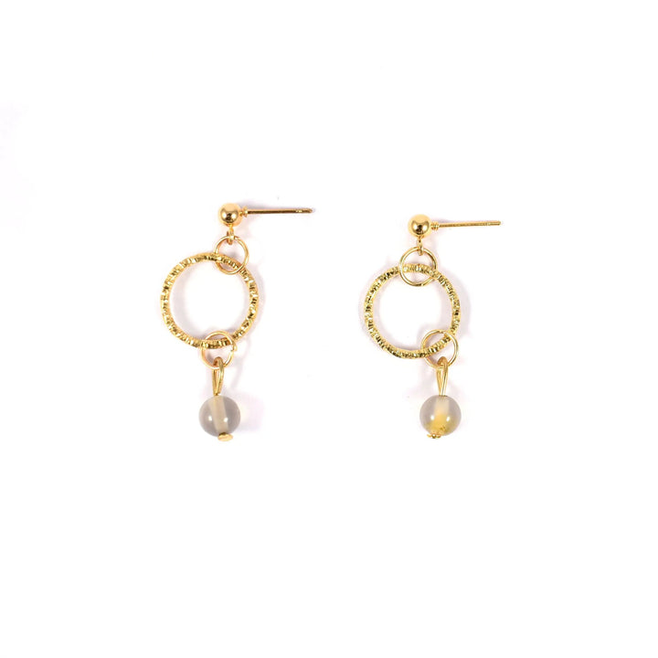 Margot Pearl Opal Crystal Round Drop Earrings - Salty Accessories