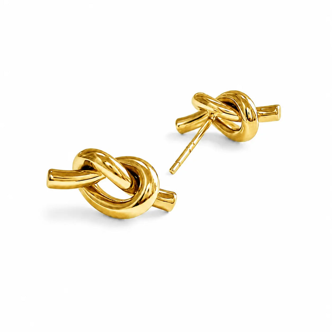 Mariner Knot Golden Stud Earrings | Salty