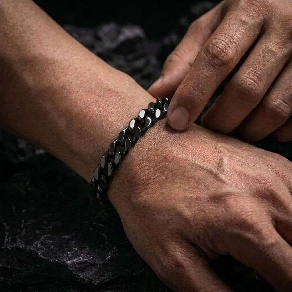 Matte Argent Symphony Mens Chain & Bracelet Set | Salty