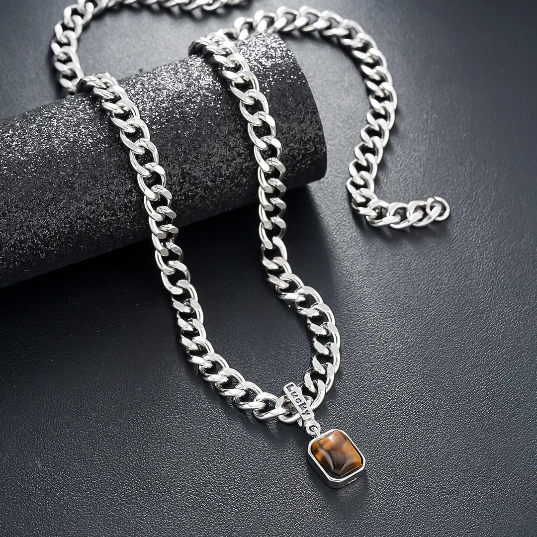 Maverick Tiger Eye Cuban Necklace | Salty