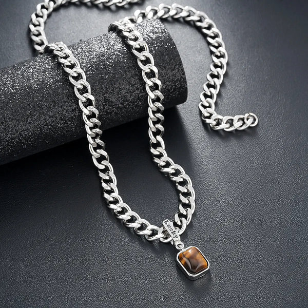 Maverick Tiger Eye Cuban Necklace
