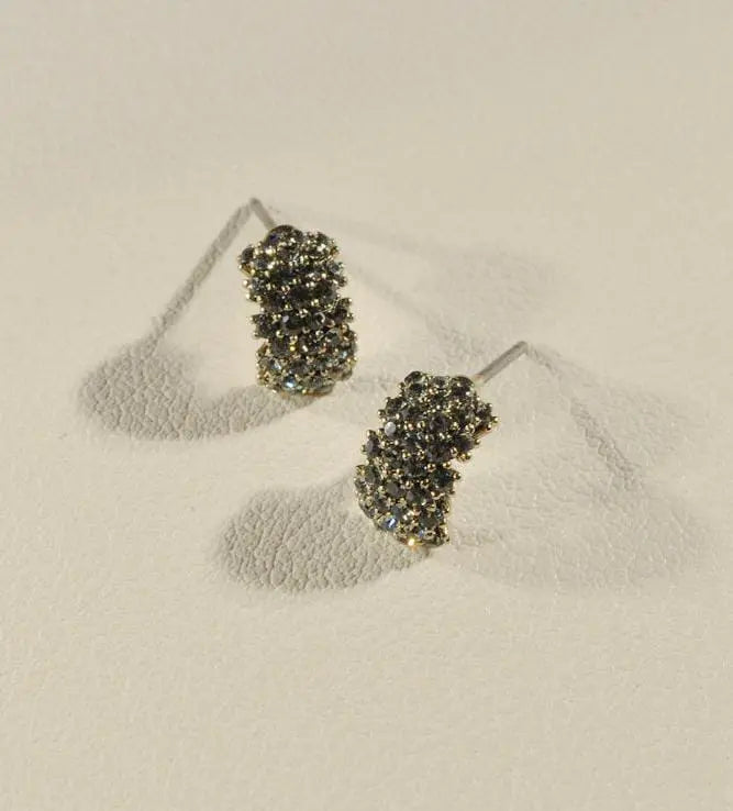 Midnight Green Small Curved Studs - Salty Accessories