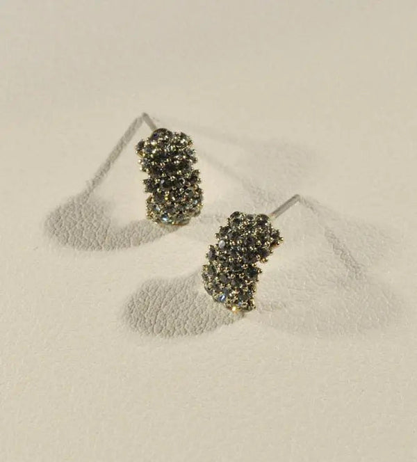 Midnight Green Small Curved Studs