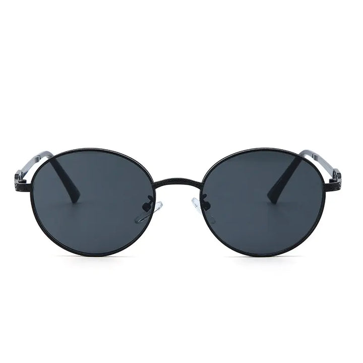 Midnight Luxe Round Shades – Black | Salty