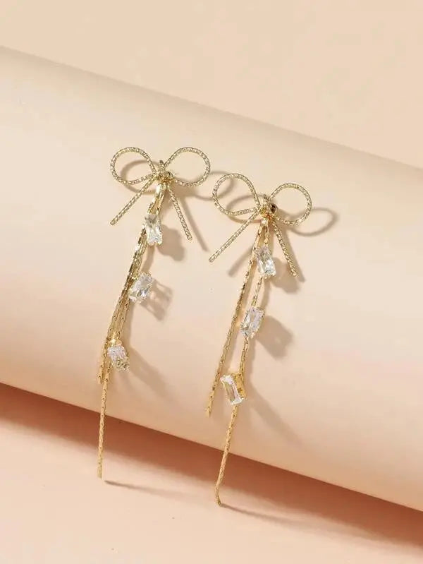 Midnight in Paris Bow Earrings