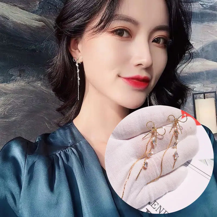 Midnight in Paris Bow Earrings