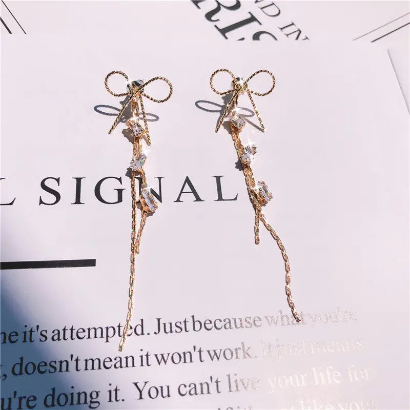 Midnight in Paris Bow Earrings