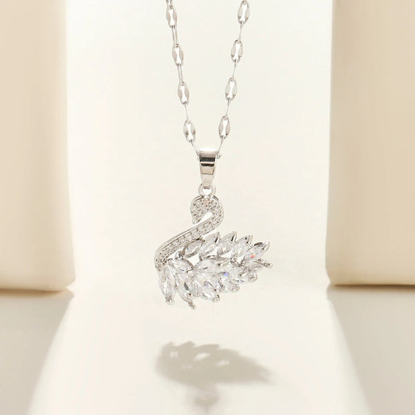 Millenia Dancing Swan Necklace - Silver