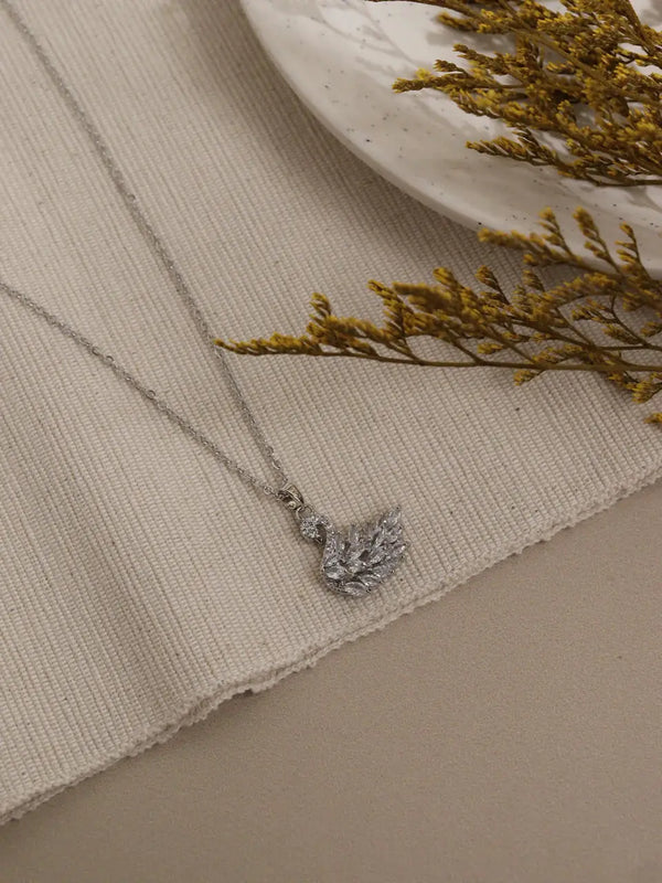 Millenia Dancing Swan Necklace - Silver