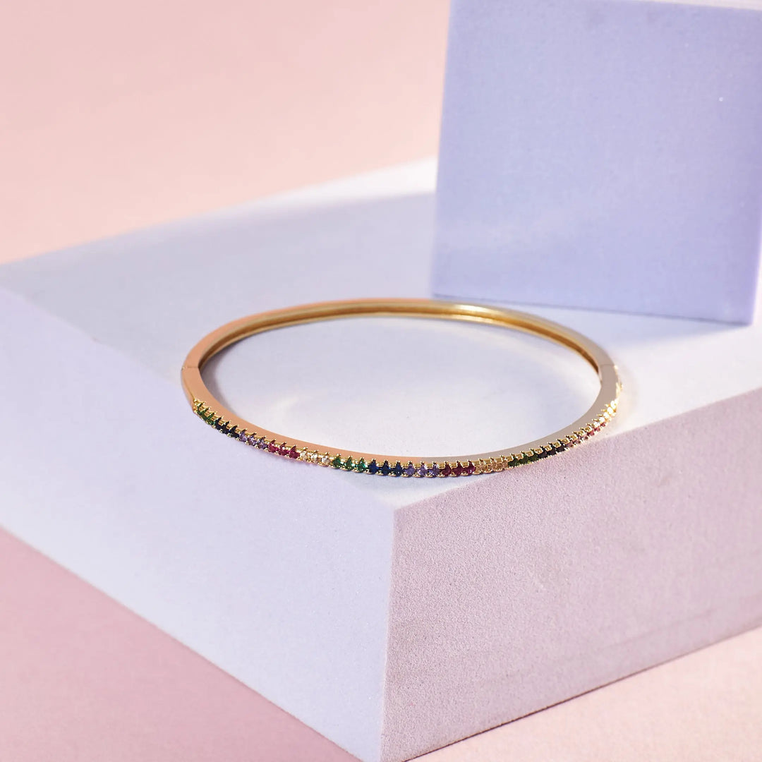 Minimal Crystal Bangle - Salty Accessories