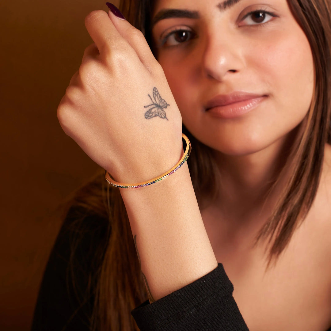Minimal Crystal Bangle - Salty Accessories