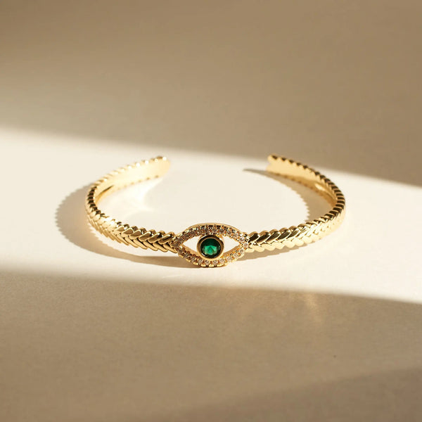 Minimal Evil Eye Cuff