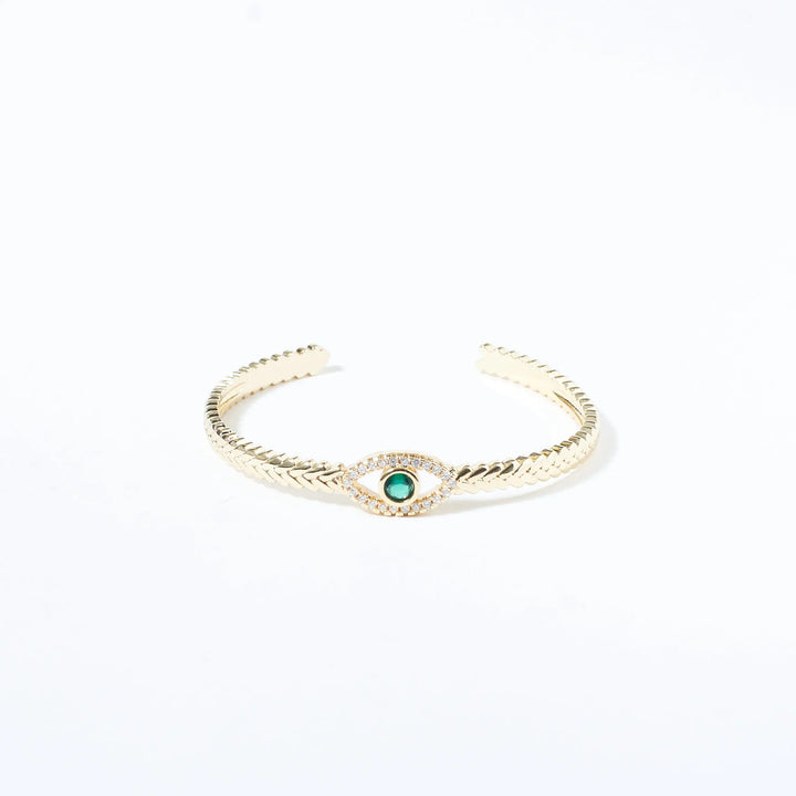 Minimal Evil Eye Cuff - Salty Accessories