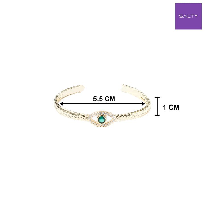Minimal Evil Eye Cuff - Salty Accessories
